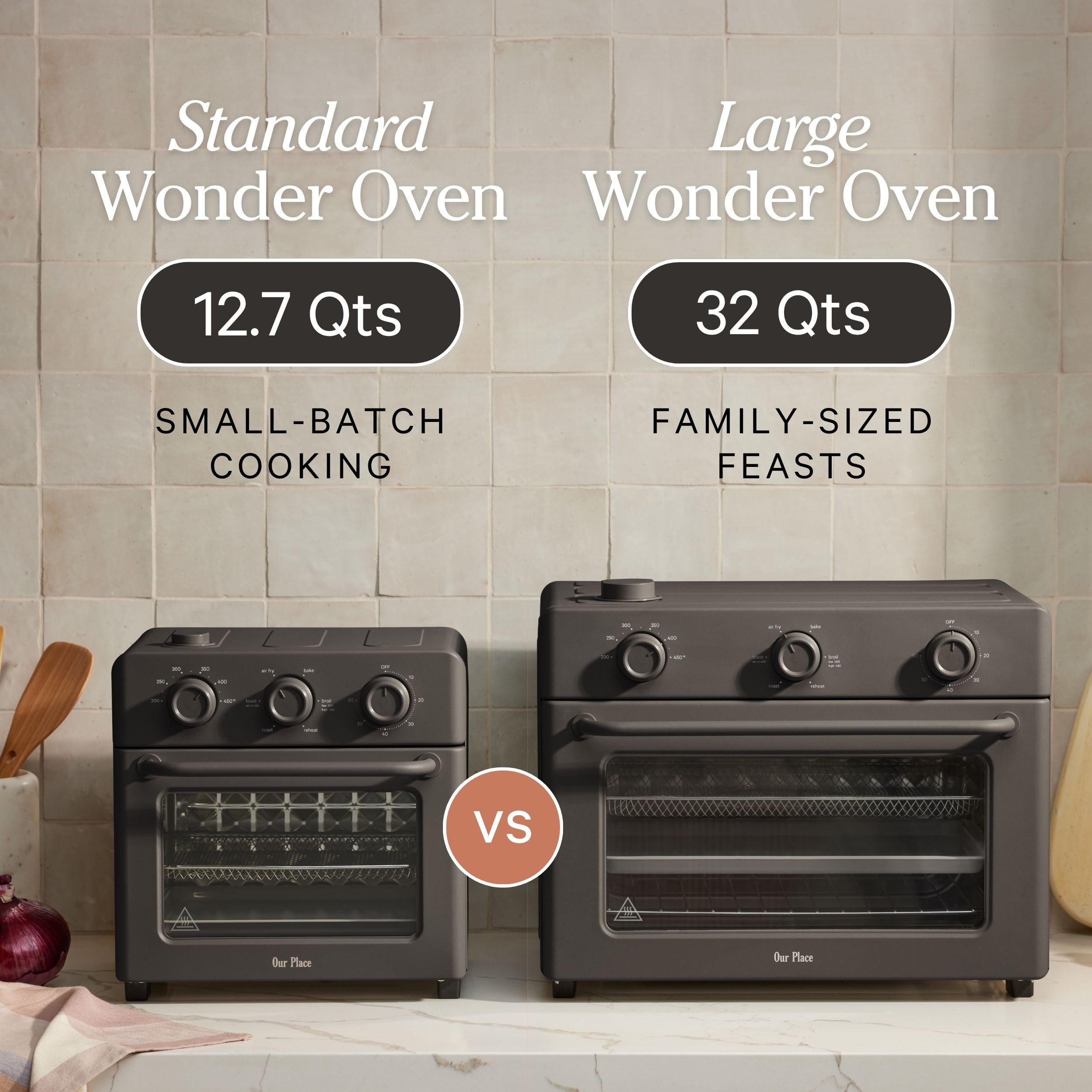 Countertop design of the Wonder Oven fits compact kitchens without sacrificing capacity.