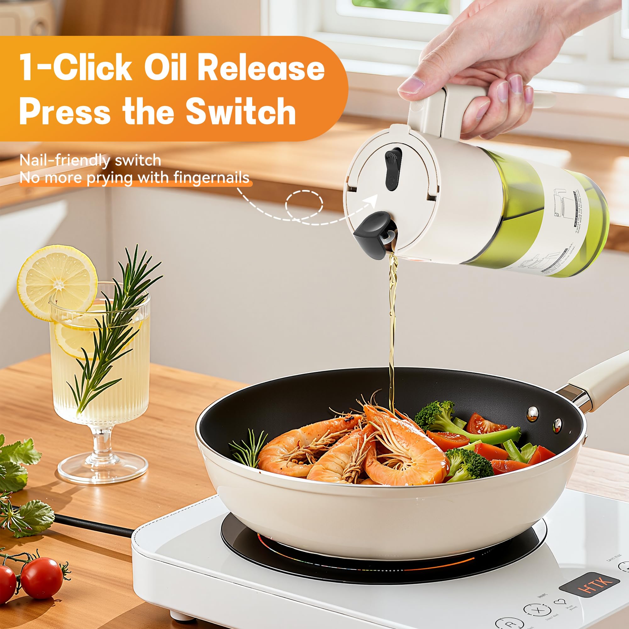 OURCABECUE 4-layer leak-proof cap keeps countertops clean.