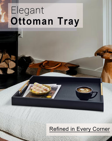 OurMiao gold metal handles on a tray offer comfortable, secure carrying.