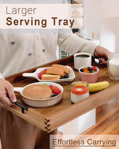 OurMiao ottoman tray used as decor display, adding natural warmth to living space.