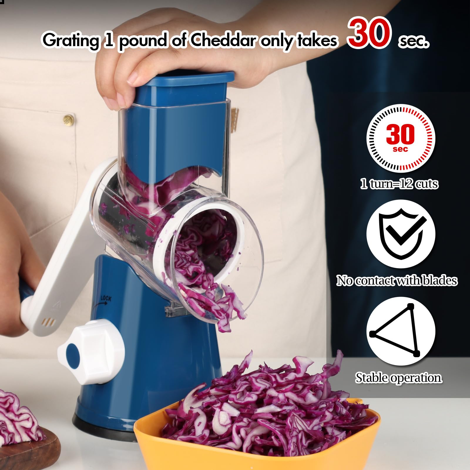 Ourokhome ice crushing blade creates shaved ice for cold treats.