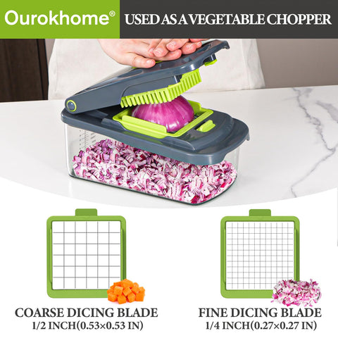Ourokhome 12-in-1 blades enabling precise slicing and dicing