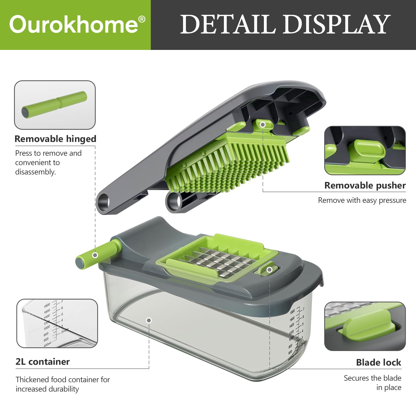 Ourokhome blade lock mechanism keeps blades secure during use.