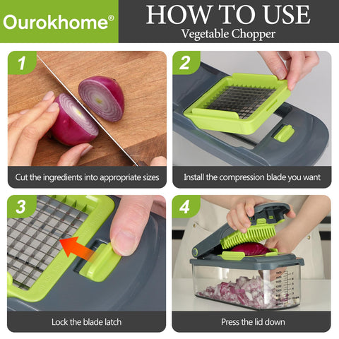 Ourokhome 2L collection tray neatly catches chopped ingredients.