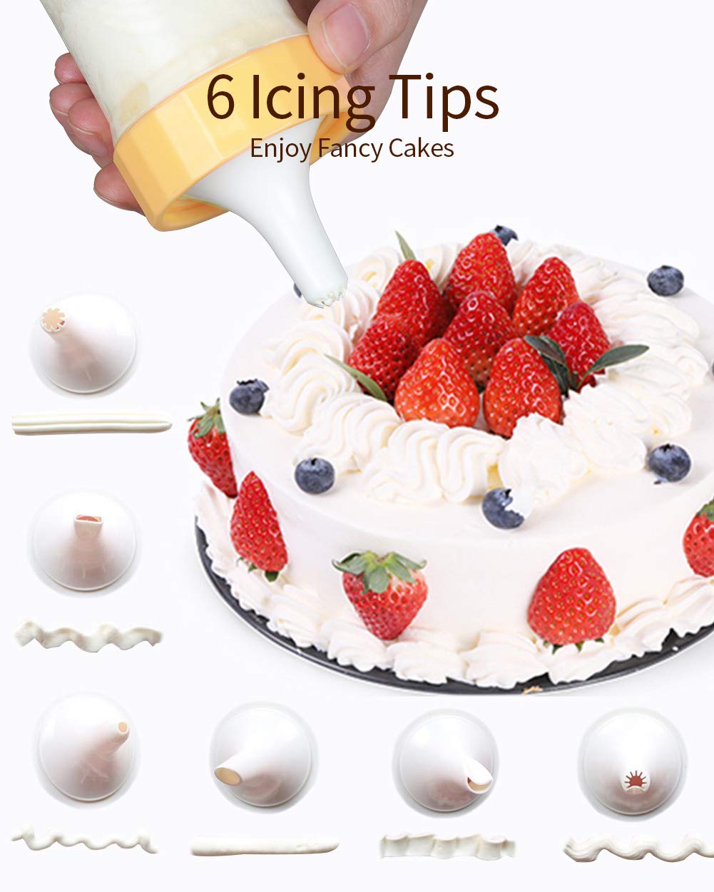 Ourokhome cookie press 16-disc set enables diverse shapes and designs.