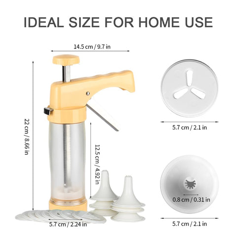 Ourokhome cookie press cap and nut assembly keeps components secure.