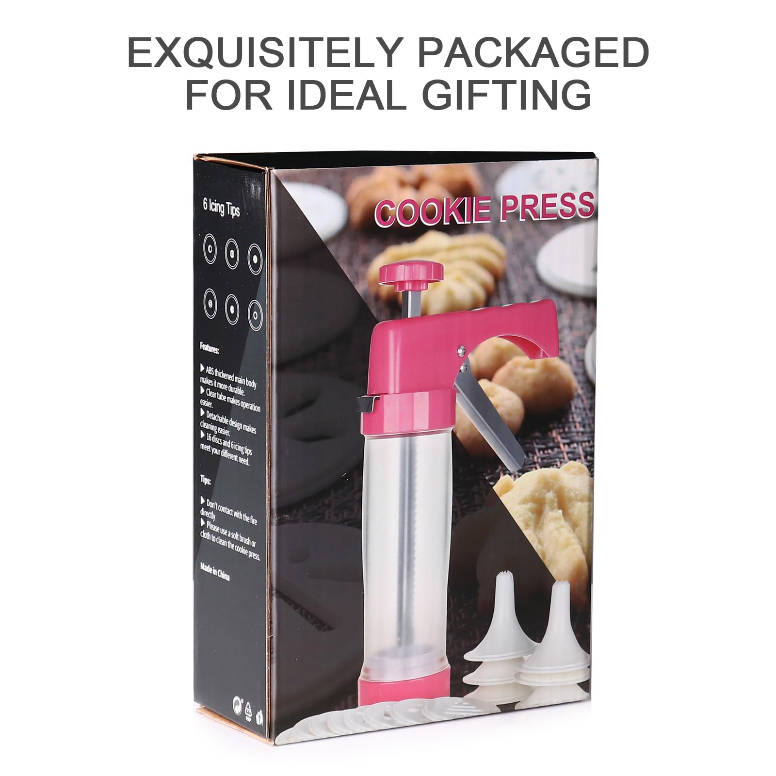 Ourokhome cookie press gift packaging, ideal for holidays.