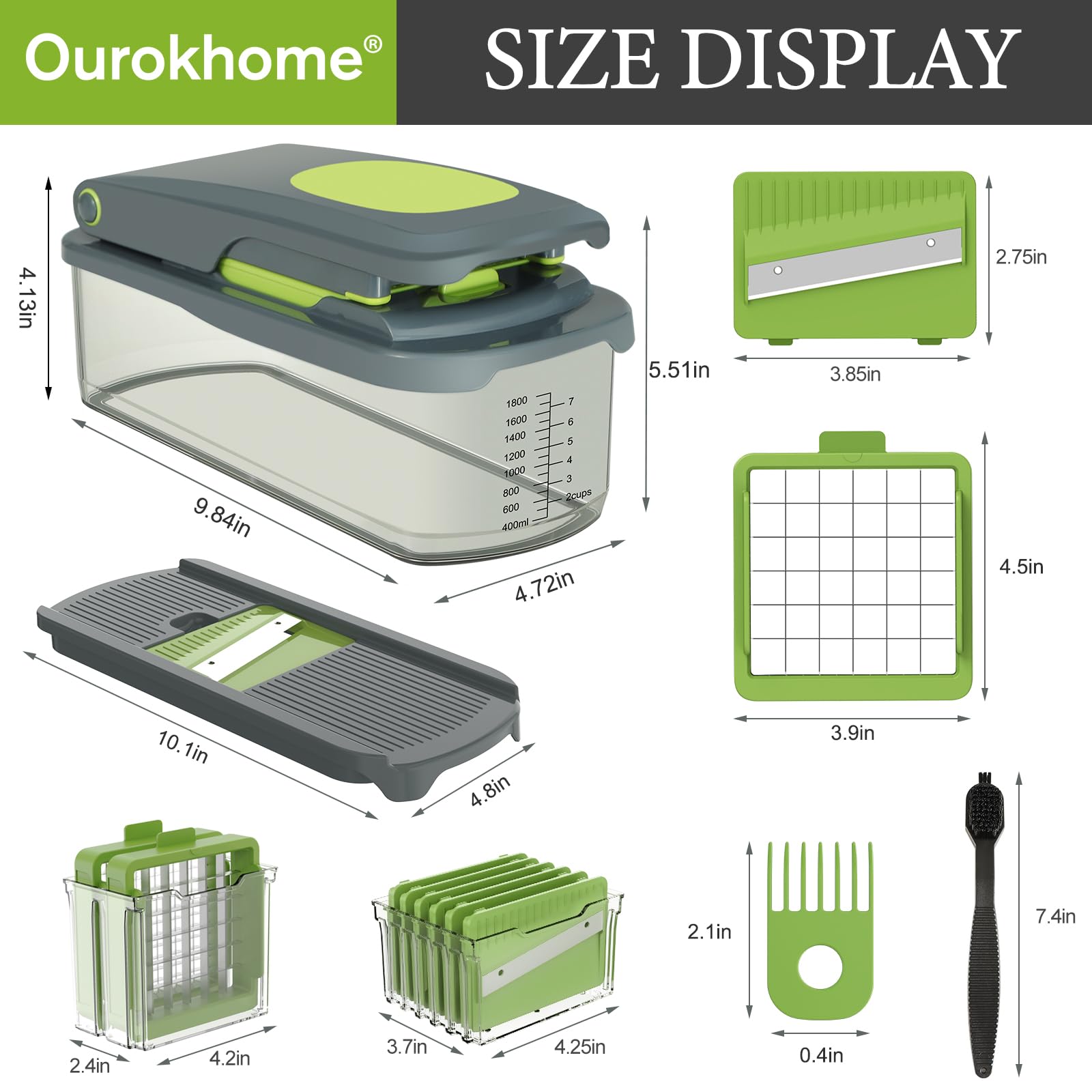 Ourokhome detachable cutting board simplifies cleaning after prep.