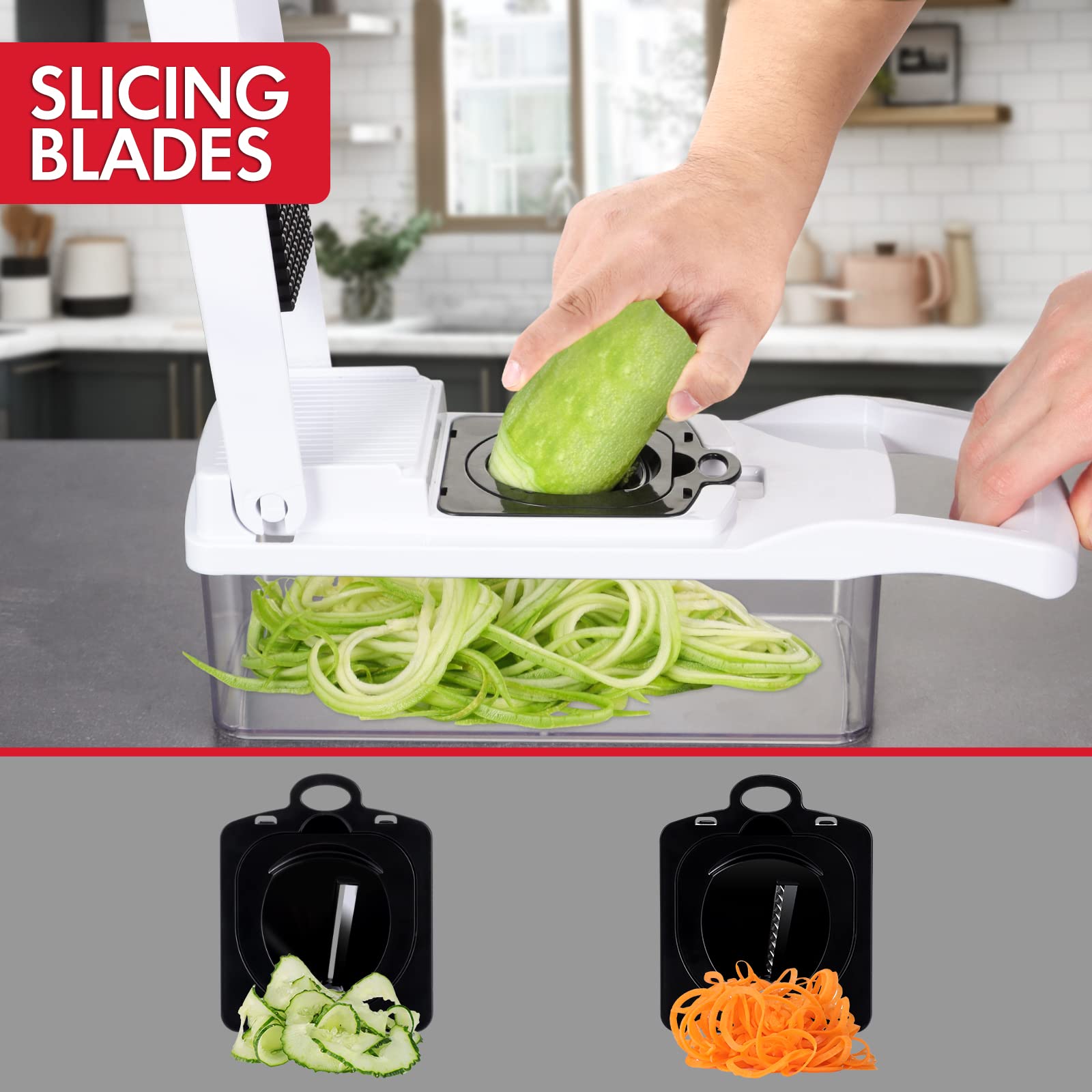 Ourokhome dicing-blades image enables even large and small dice for recipes.