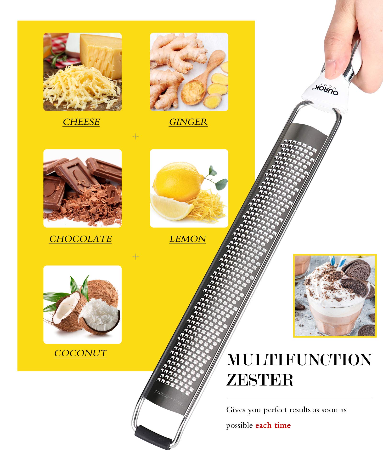 Ourokhome ginger zester makes fine shavings to elevate sauces and teas.