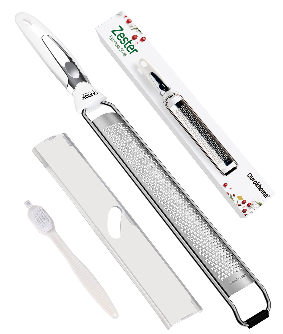Ourokhome kitchen lemon zester creates bright citrus zest quickly for baked goods and garnishes.
