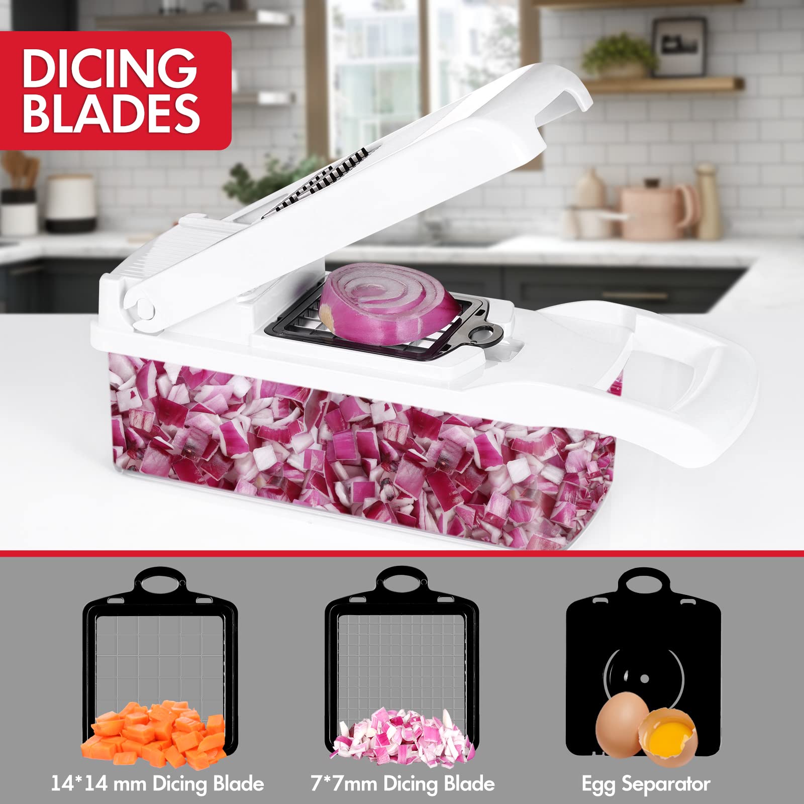 Ourokhome mandoline-slicer image highlights precise slicing for salads and garnishes.