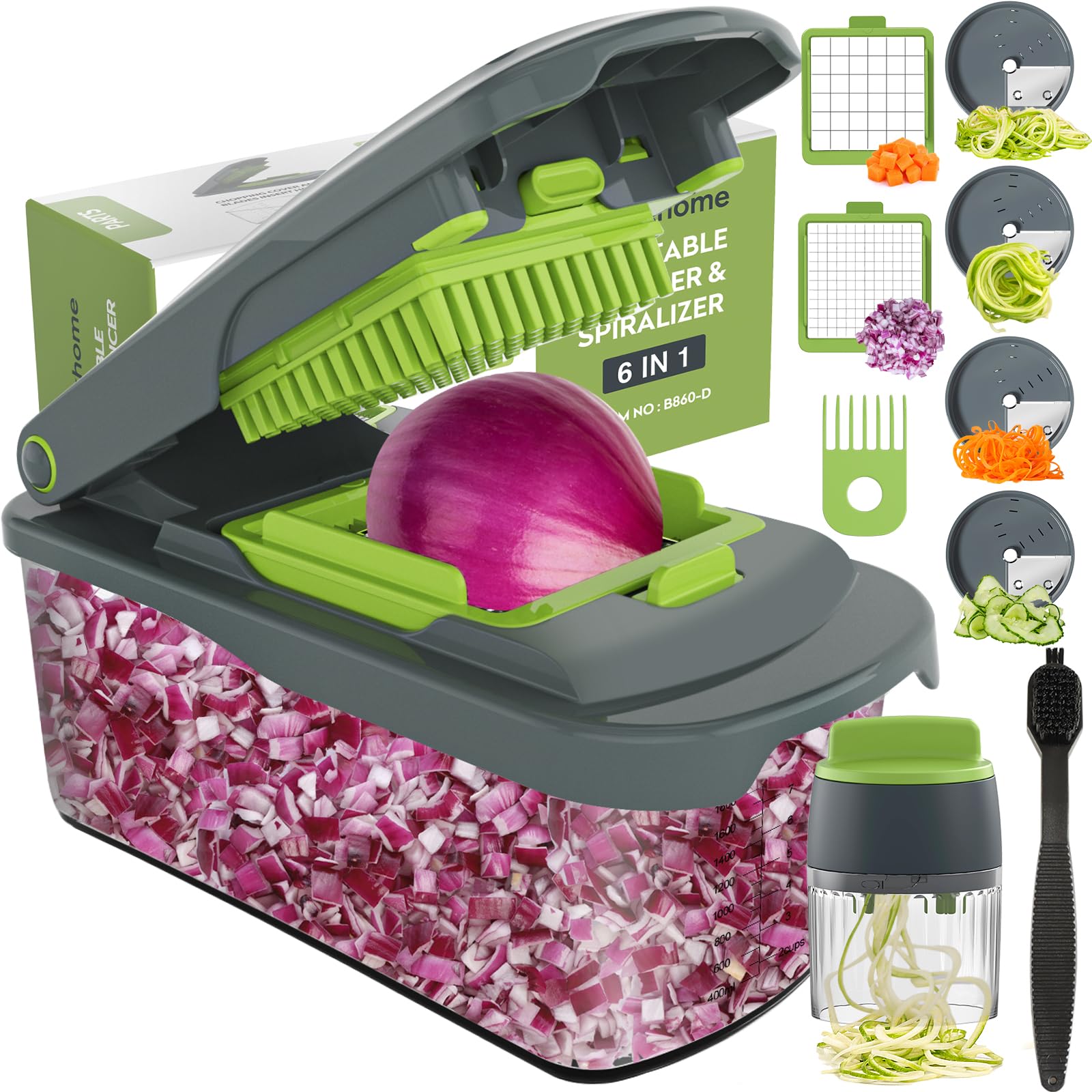 Ourokhome onion chopper with container for mess-free prep and precise chopping
