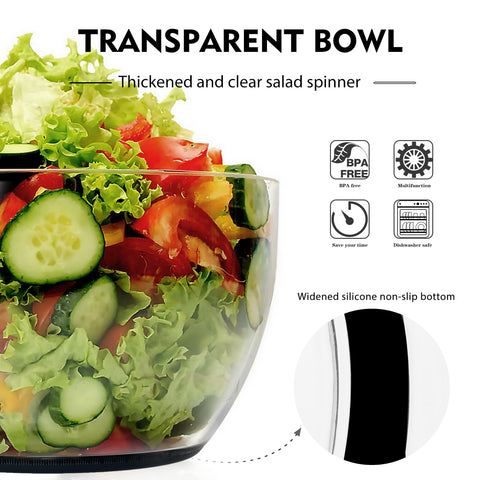 Ourokhome salad spinner with retractable handle for compact storage.