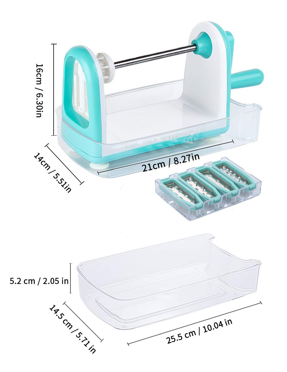 Ourokhome spiralizer food container catches vegetables for cleaner countertops