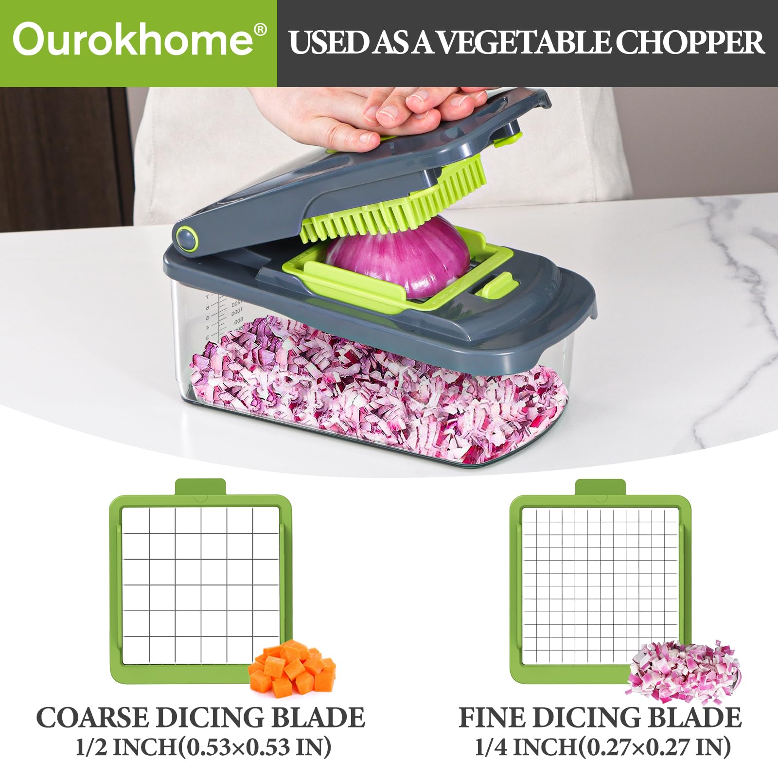 Ourokhome handheld vegetable spiralizer for quick veggie noodles and uniform cuts