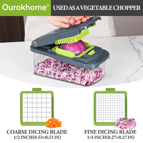 Ourokhome handheld vegetable spiralizer for quick veggie noodles and uniform cuts