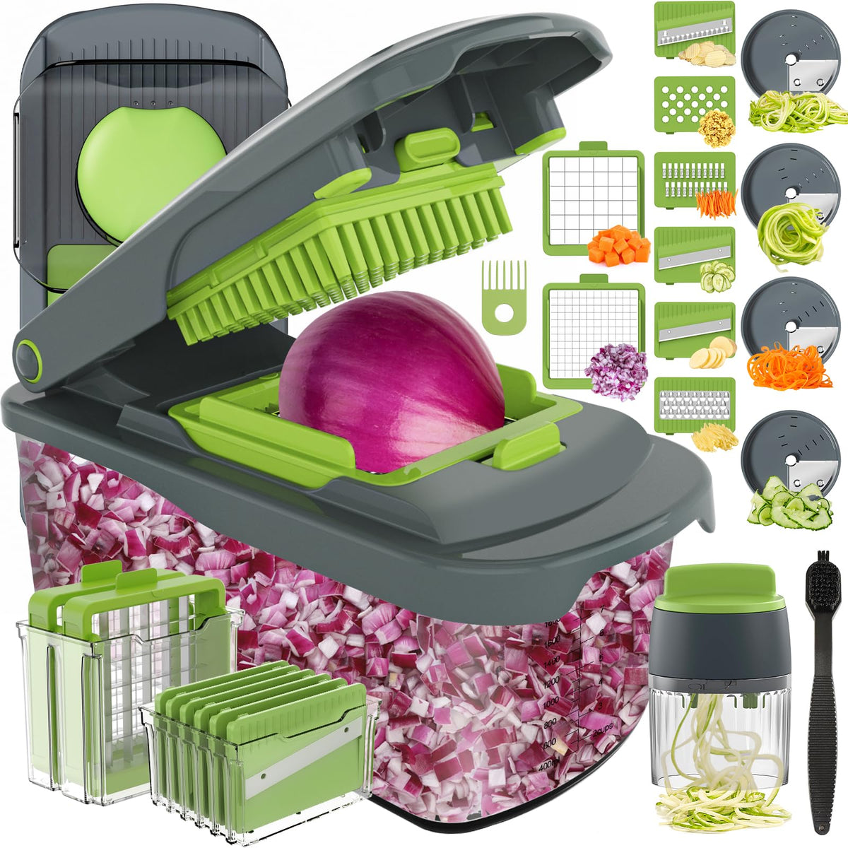Ourokhome veggie chopper with container for mess-free chopping