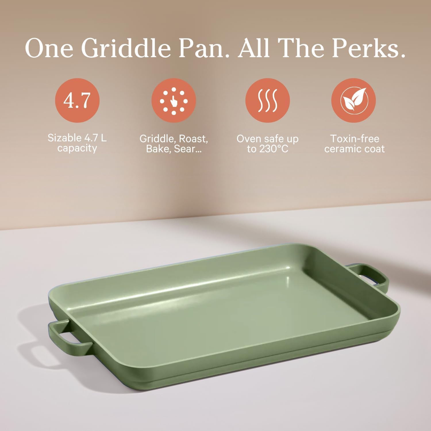 Our Place Griddle Pan on the stove for even pancake browning.