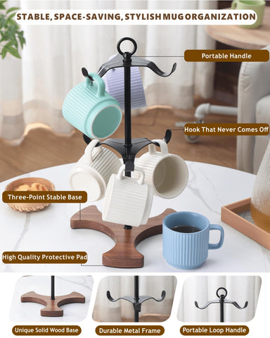 Ouseen Mug Holder Tree anti-scratch pads protect countertops