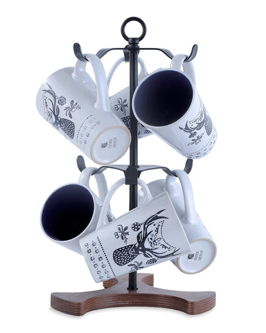 Ouseen Mug Holder Tree base with tripod wood for a stable display