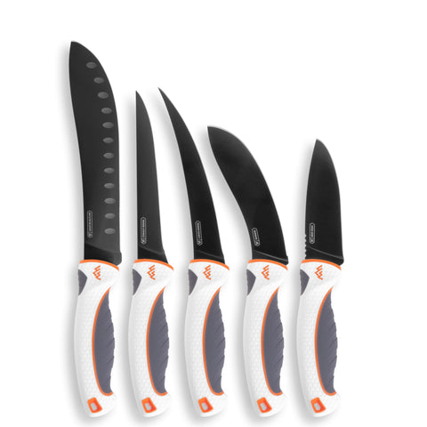 Outdoor Edge ErgoMax 6-piece set in a lightweight case for secure field transport.