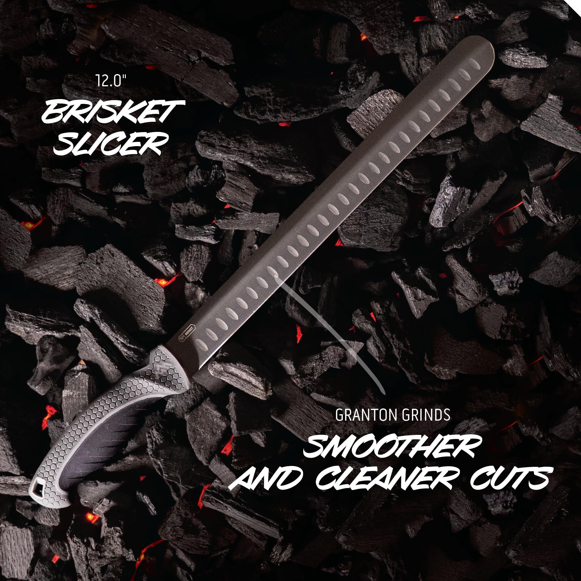 OUTDOOR EDGE ErgoMax 12-inch brisket knife for even slices.