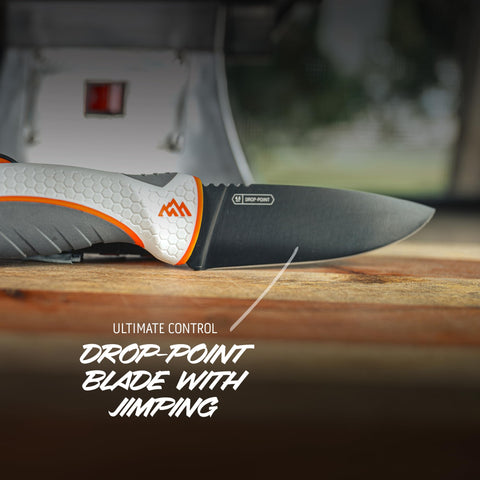 Outdoor Edge ErgoMax premium case close-up showcasing compact, organized storage.