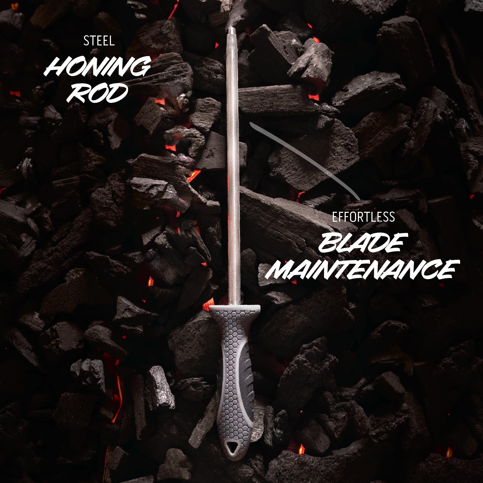 OUTDOOR EDGE ErgoMax honing rod for quick on-the-go sharpening.