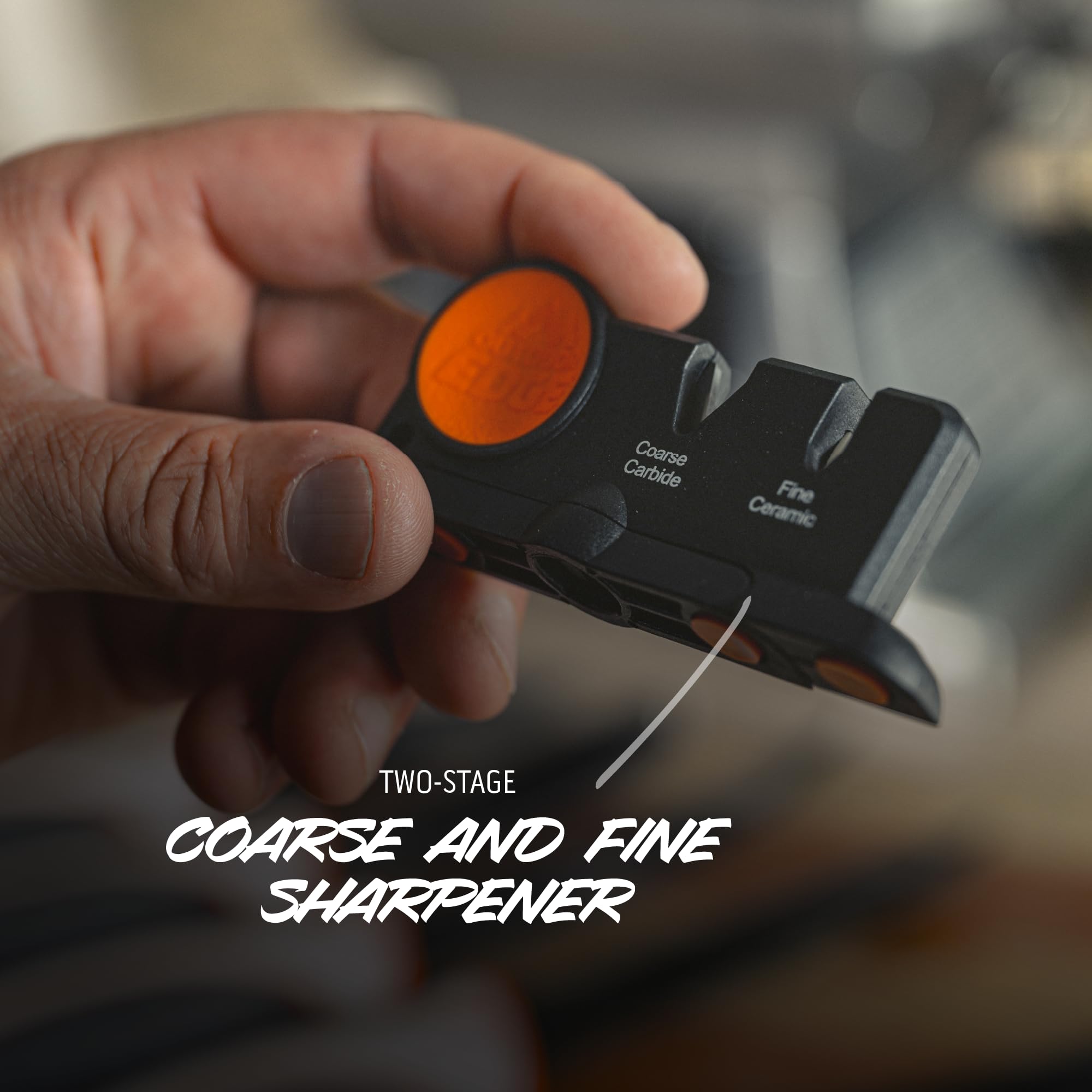 Outdoor Edge ErgoMax sharpening tools ready to renew edge in the field.