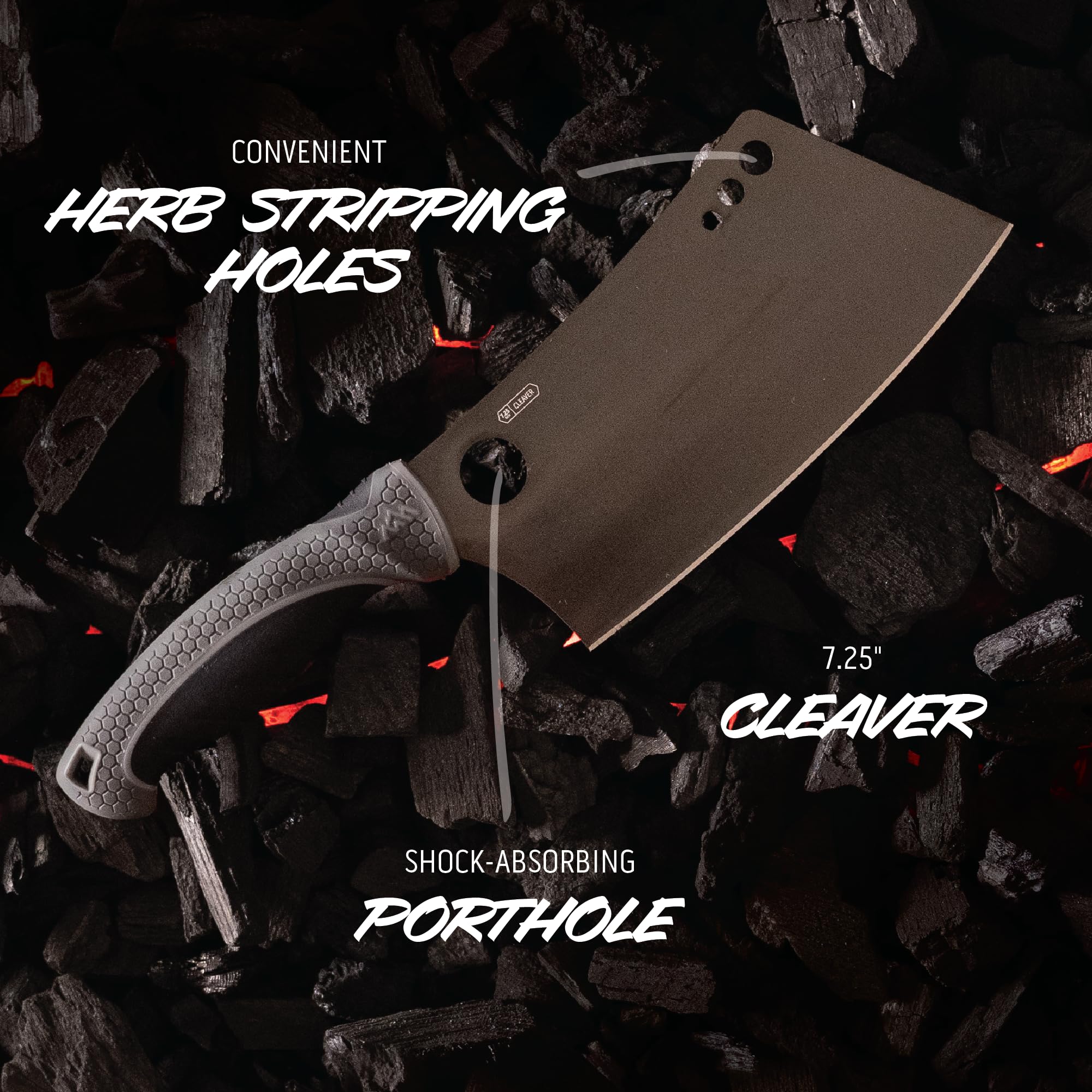 OUTDOOR EDGE ErgoMax soft-touch handle provides a secure grip when wet.