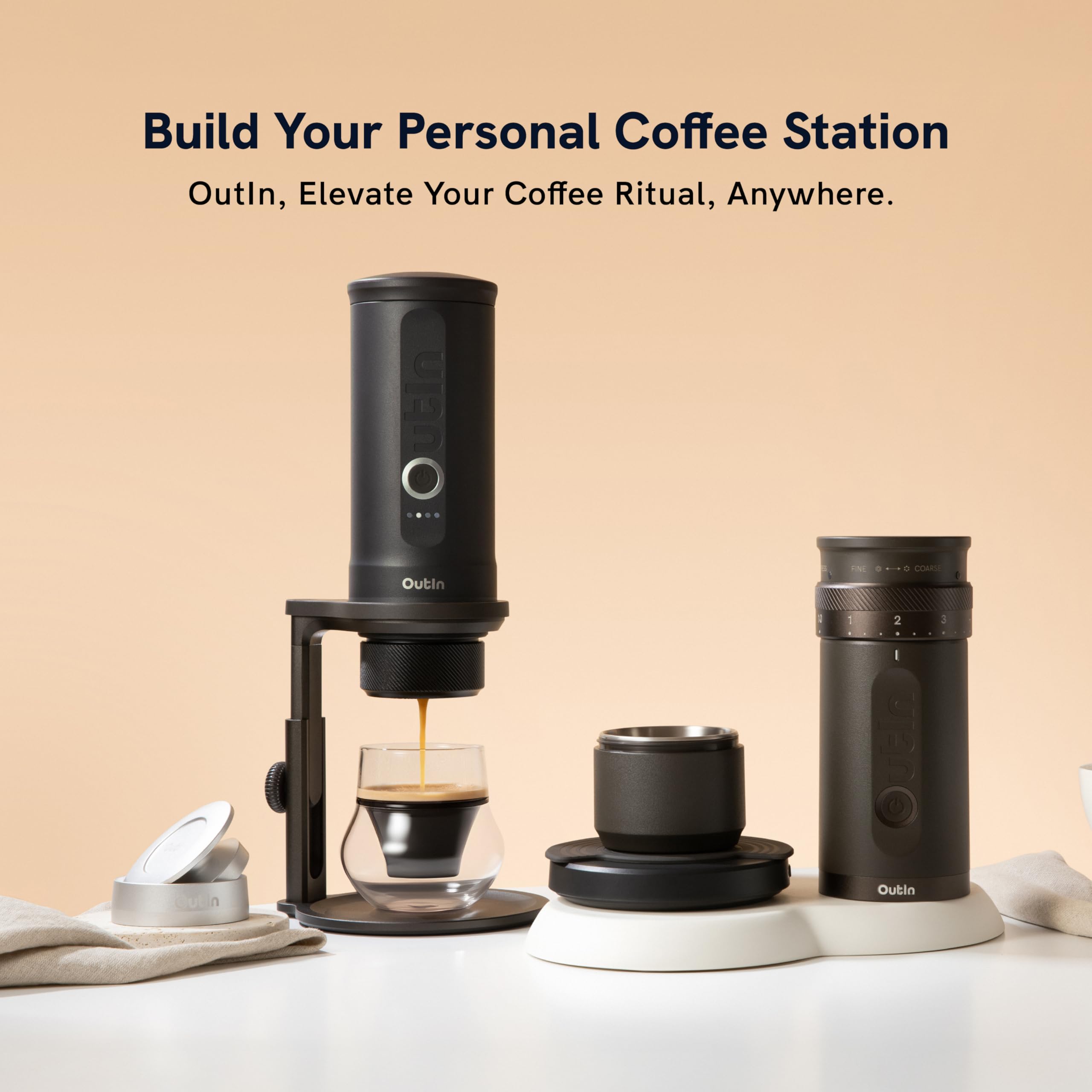 OutIn Nano Basket Plus professional kit for espresso setup