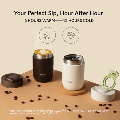 OutIn Travel Tumbler insulation performance helps hot drinks stay warm for hours.