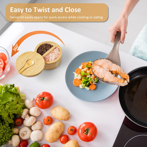 Outnili 360-degree lid enables one-handed, easy access.