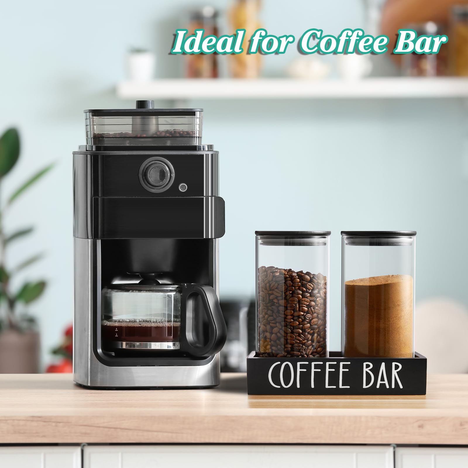 Thick borosilicate glass jar details for durable coffee storage by OUTNILI
