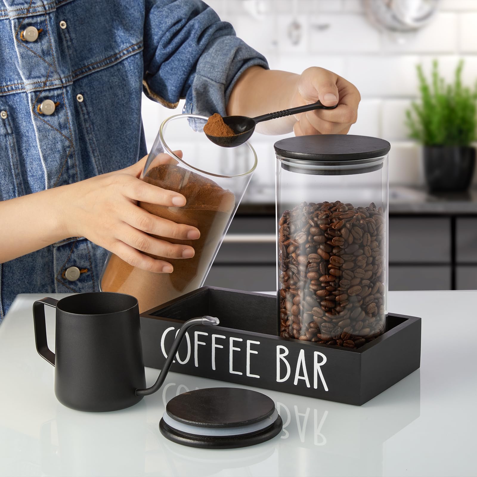 OUTNILI coffee jar set arranged as a stylish coffee-bar decor setup