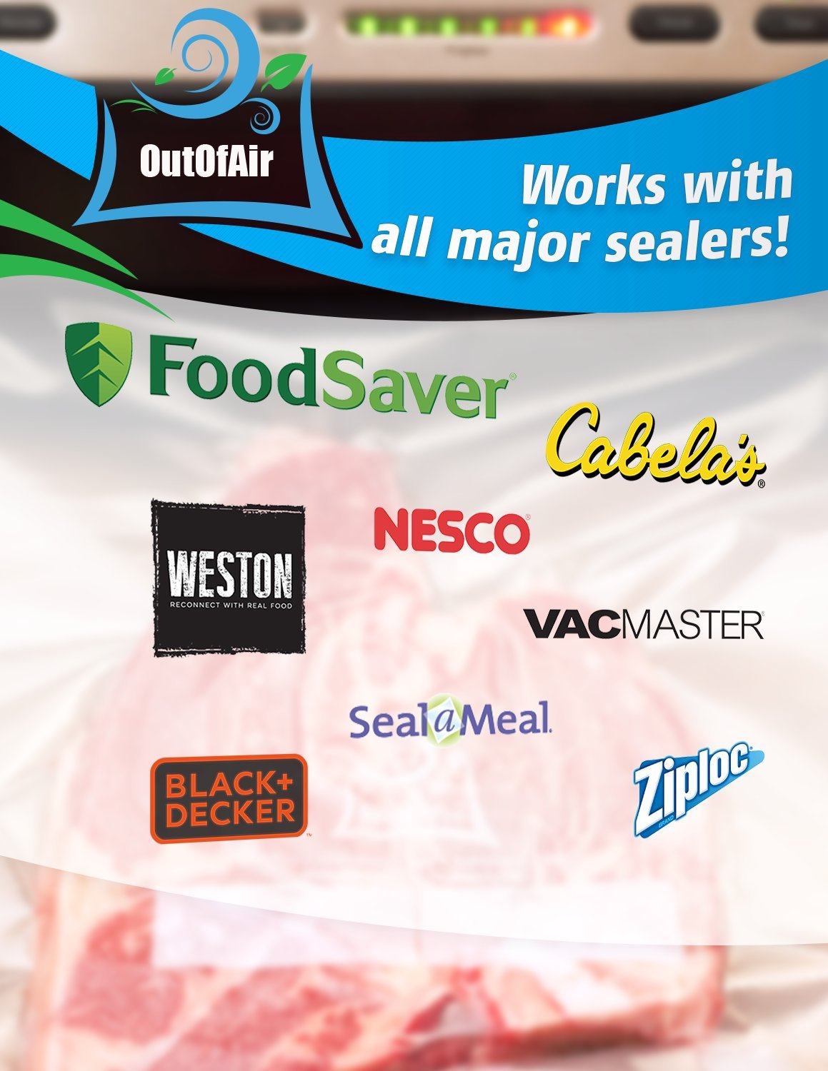 Compatible with most clamp-style sealers for easy vacuum sealing.