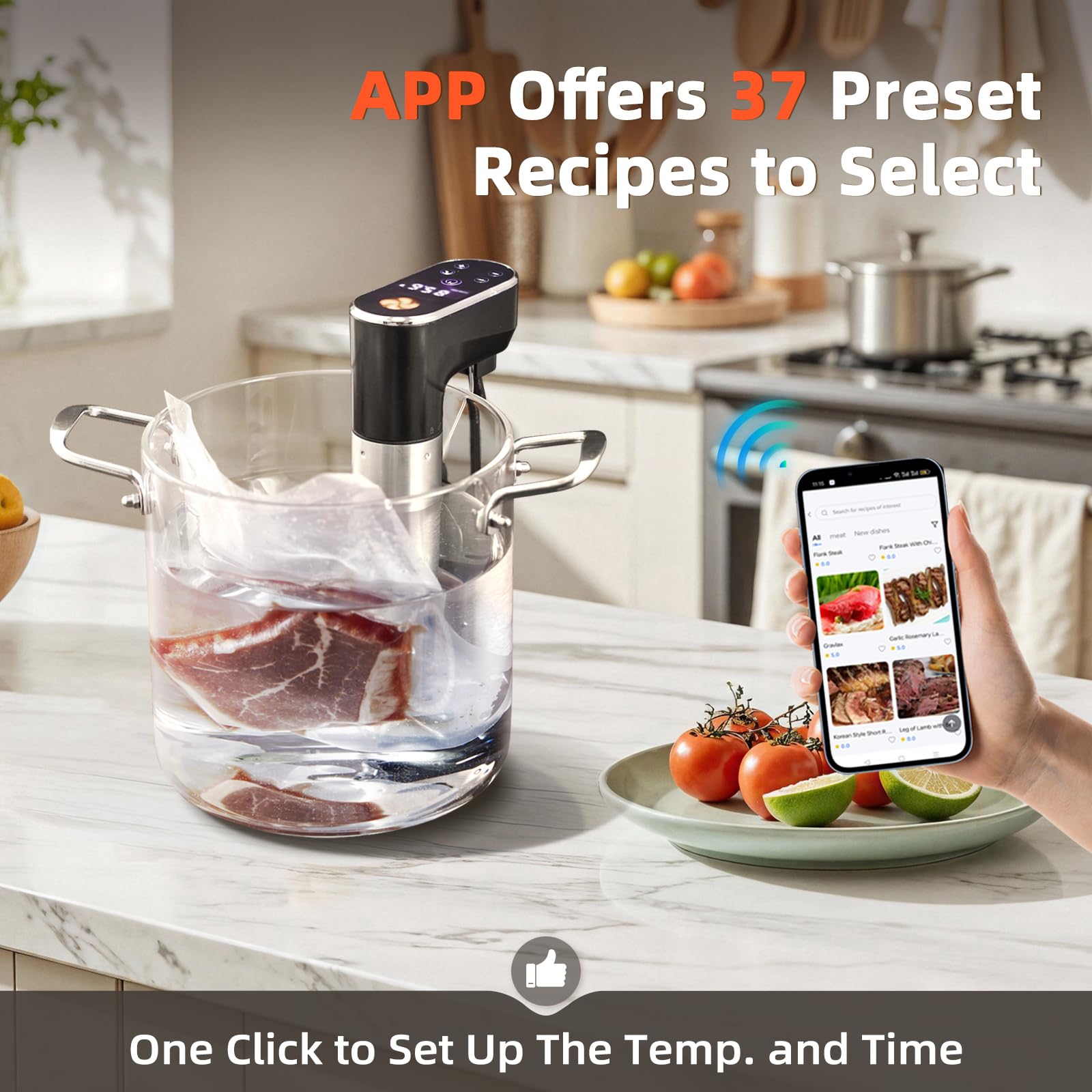 Outohome sous vide cooker drawer-compact-design fits small spaces and drawers