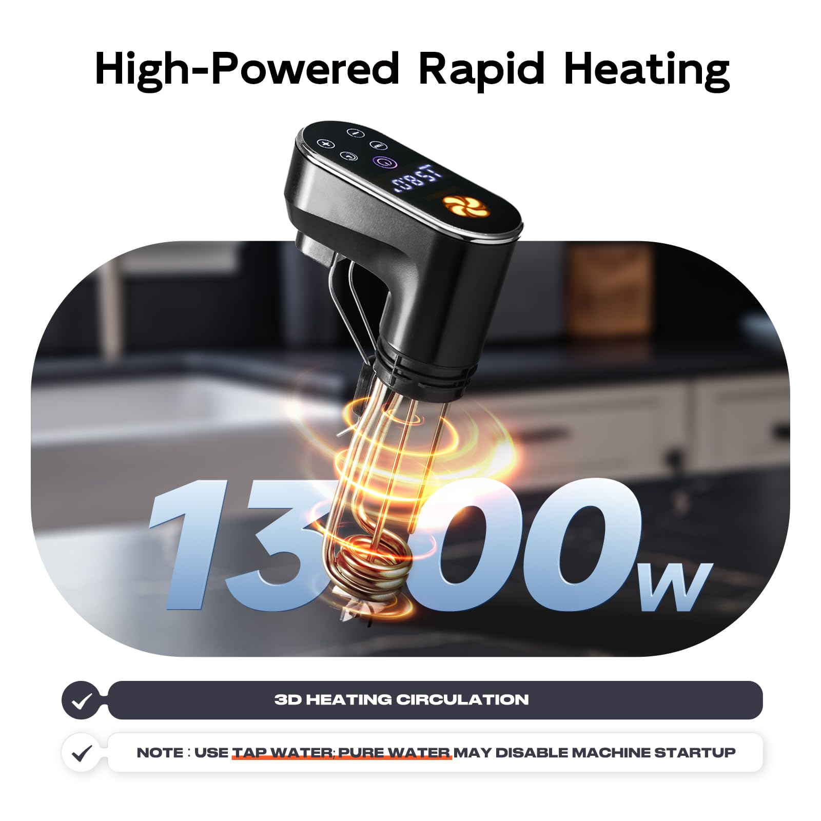 Outohome sous vide cooker wifi app control emphasizes remote recipe access
