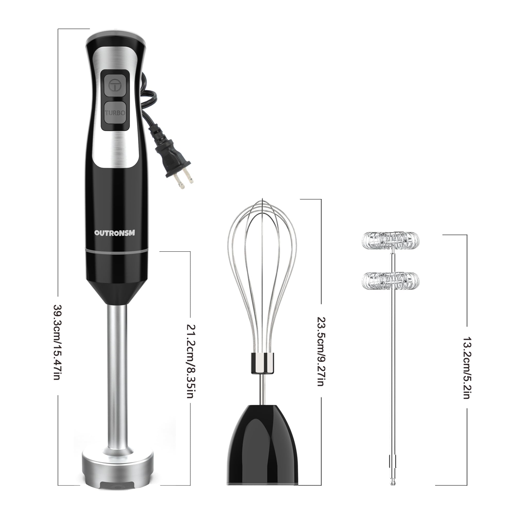 OUTRONSM all-in-one kit with attachments, easy cleaning, and a one-year warranty.