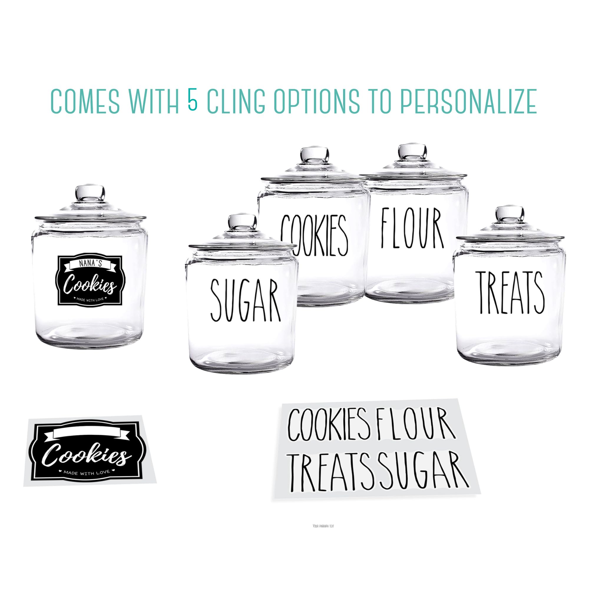 OUTSHINE cookie jar cling for personalized gift and labeling.