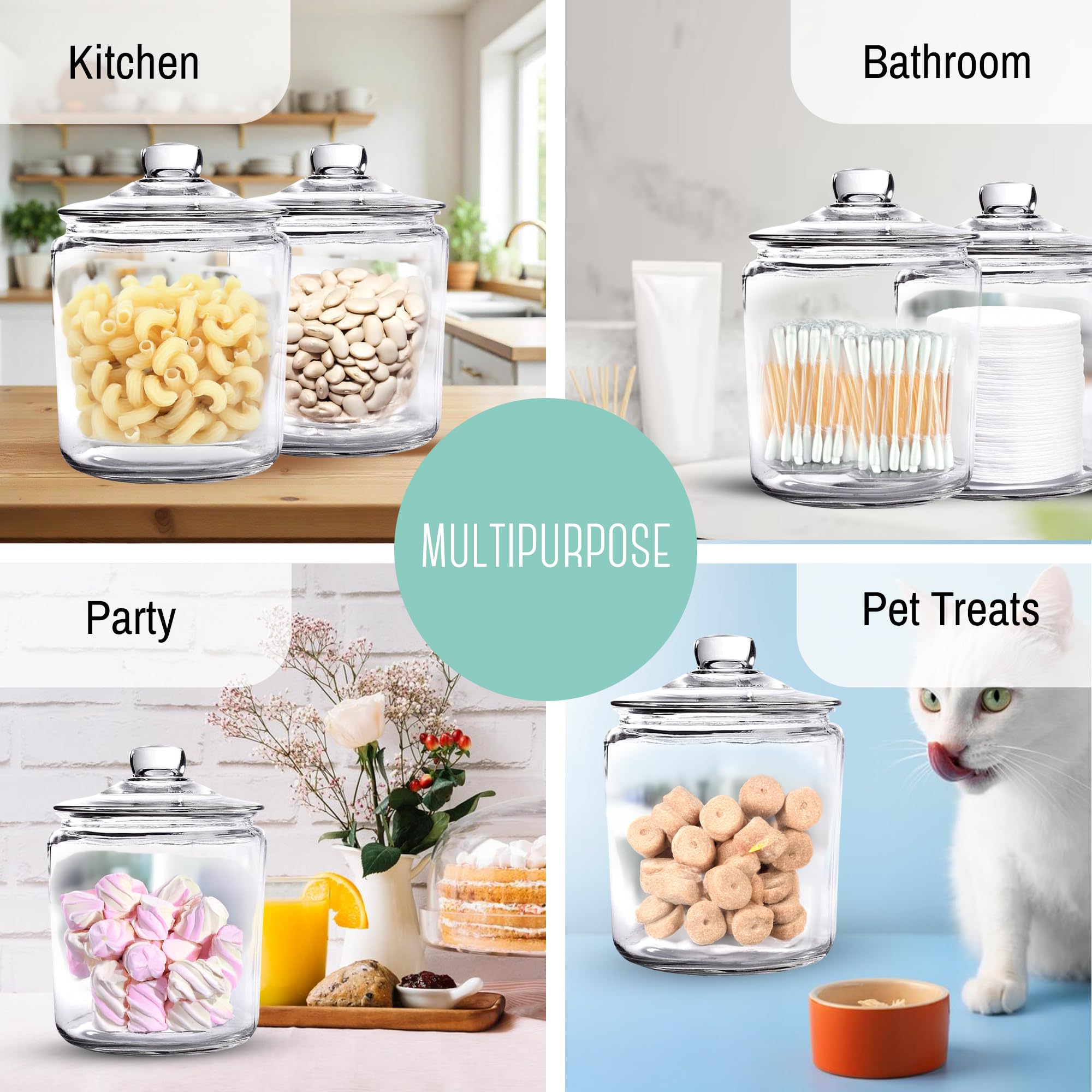 OUTSHINE dog treat jar with airtight lid keeps treats fresh.