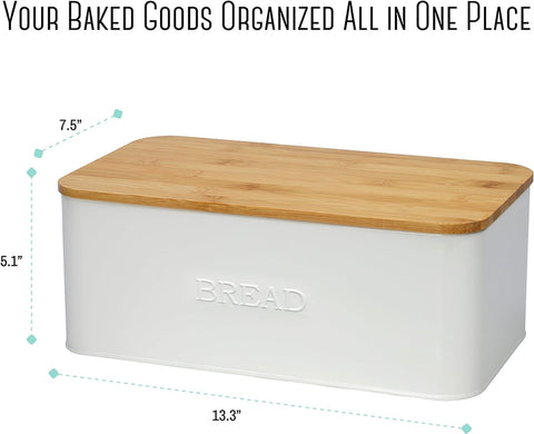 Outshine bread box cutting board lid in action as convenient serving surface