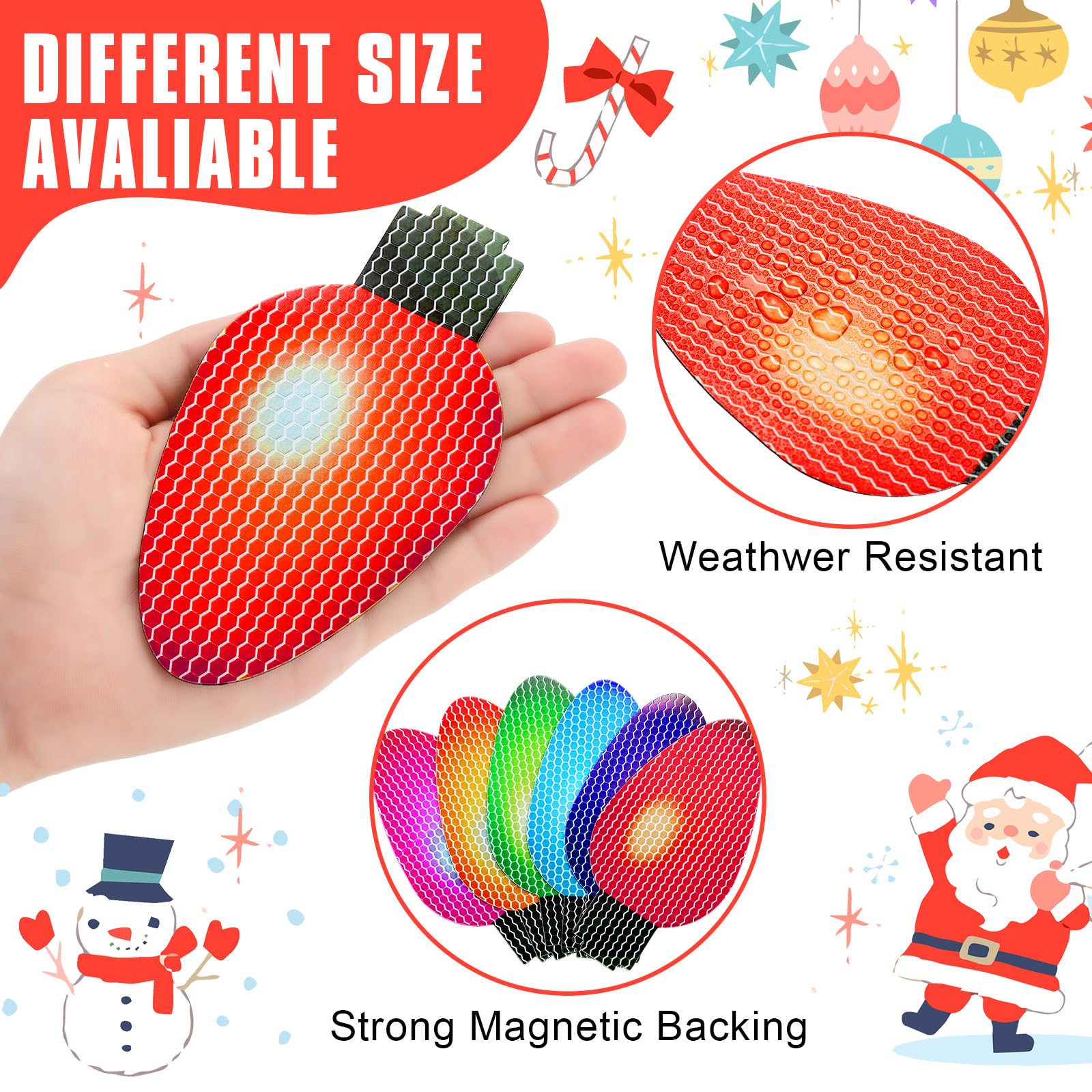 Outus Christmas car magnets blue light bulb for eye-catching decor during winter holidays