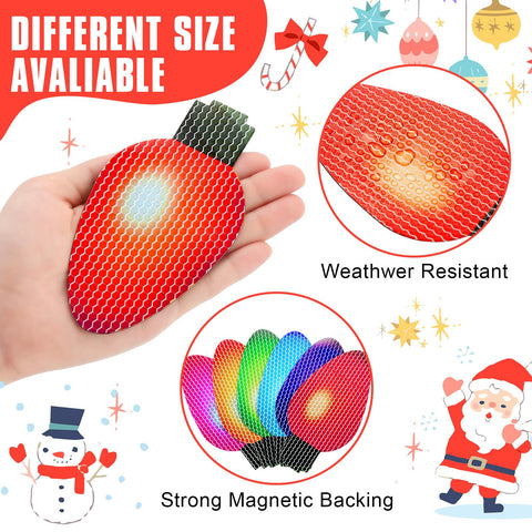 Outus Christmas car magnets blue light bulb for eye-catching decor during winter holidays