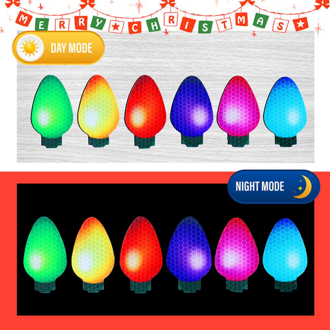 Outus Christmas car magnets green light bulb enhances holiday mood on fridges and cars