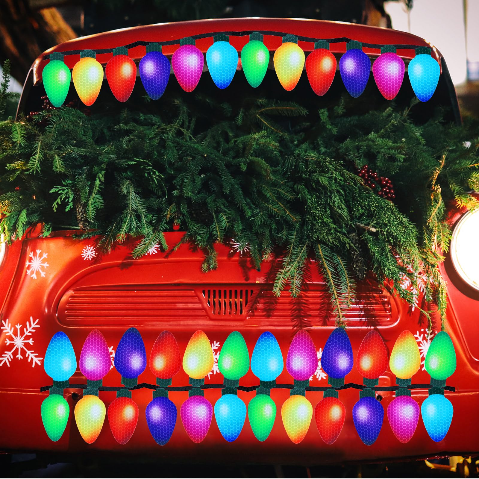 Outus Christmas car magnets orange light bulb brightens metal surfaces for festive vibes