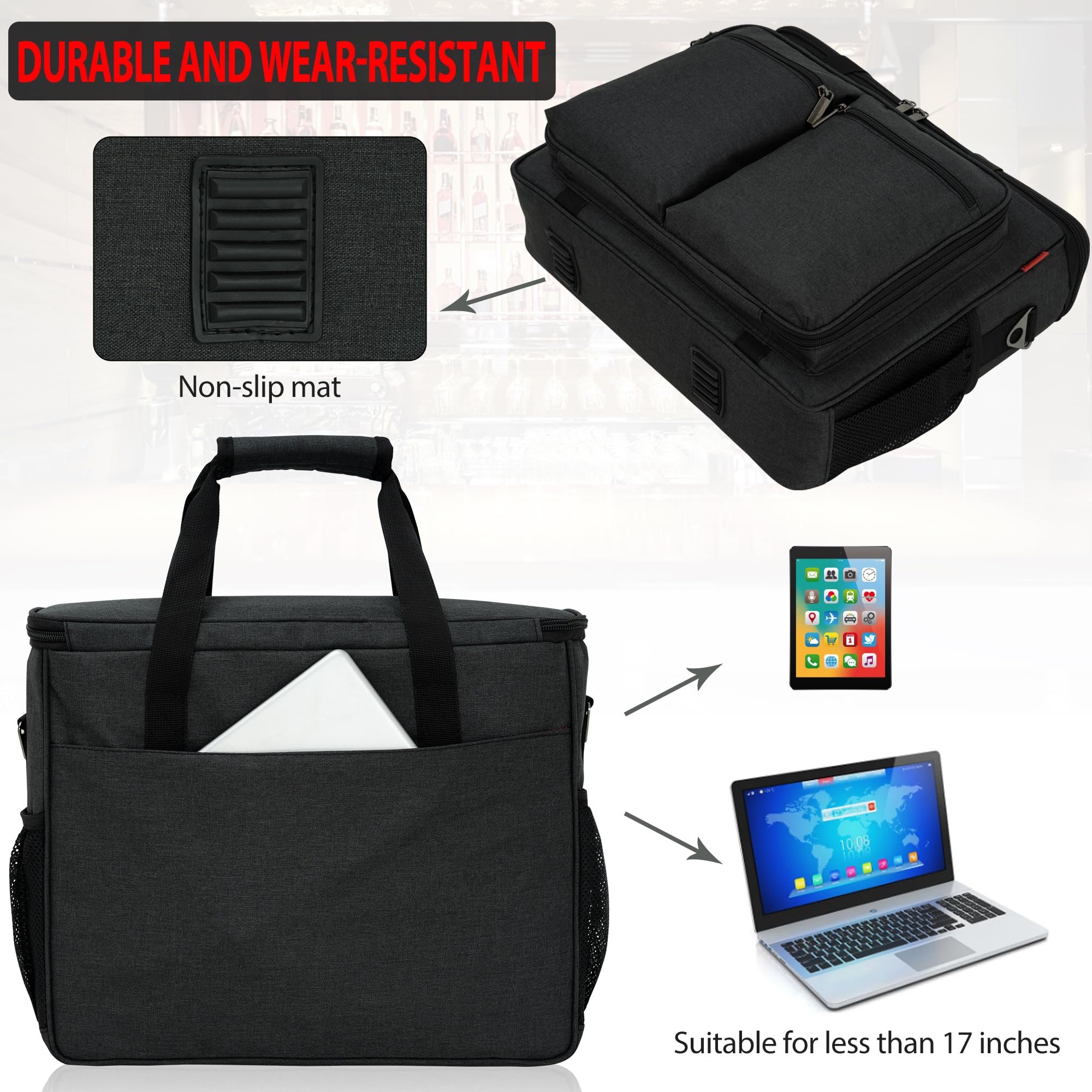 OUUTMEE back pocket fits a laptop for on-the-go work.