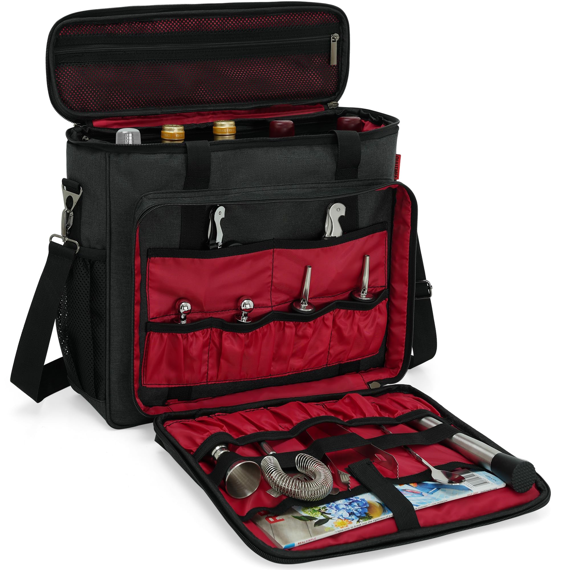 OUUTMEE Bartender Kit 11-piece set in travel bag for on-the-go mixing.