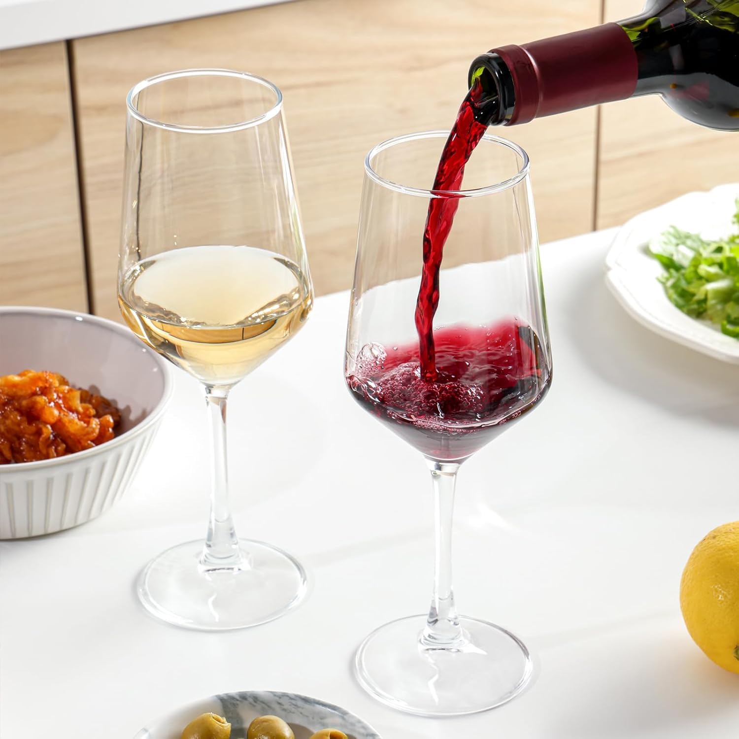 OUWO red and white wine glasses set for versatile tasting